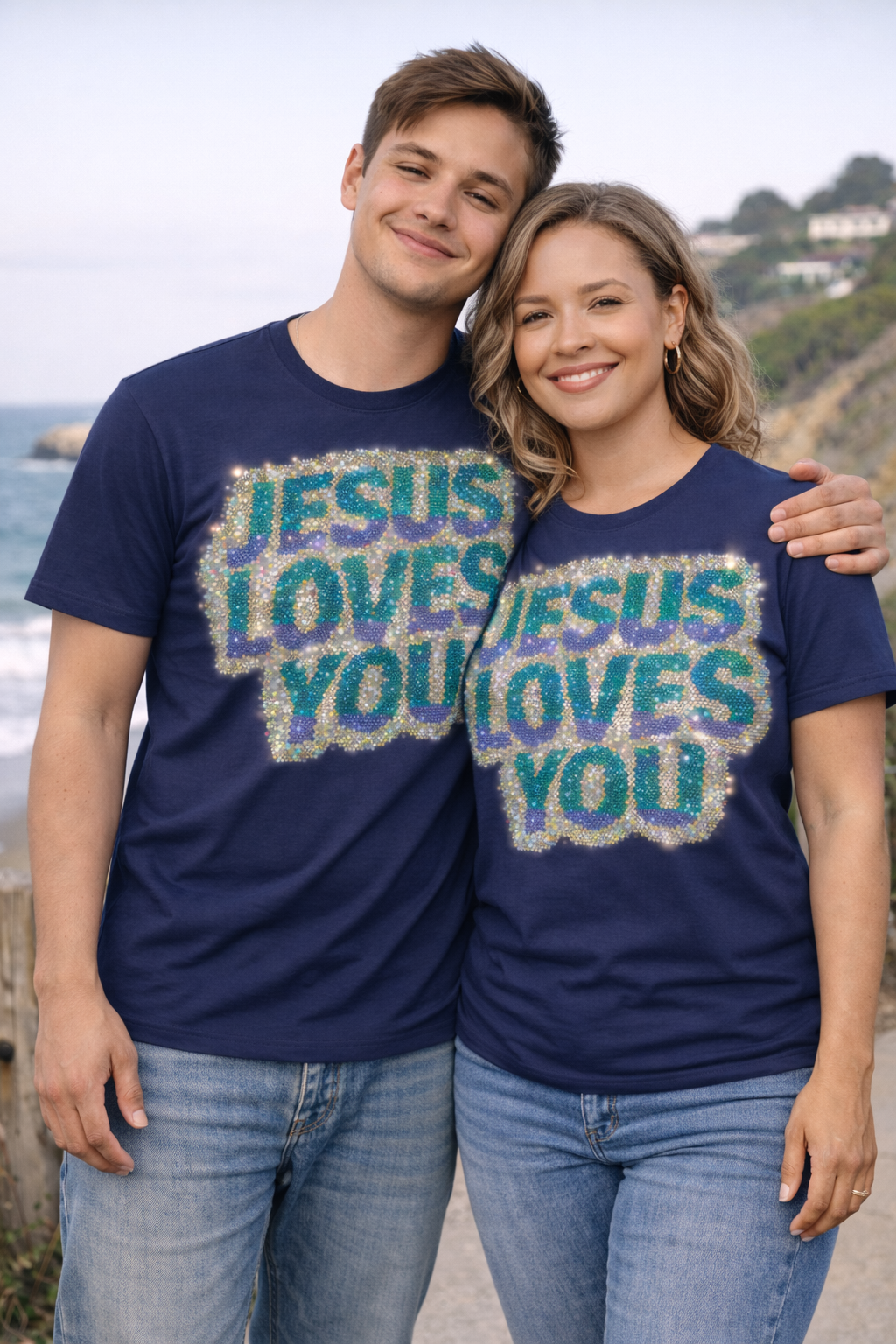 Jesus Loves You Rhinestone Shirt