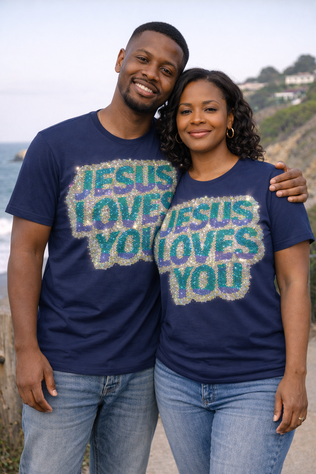 Jesus Loves You Rhinestone Shirt