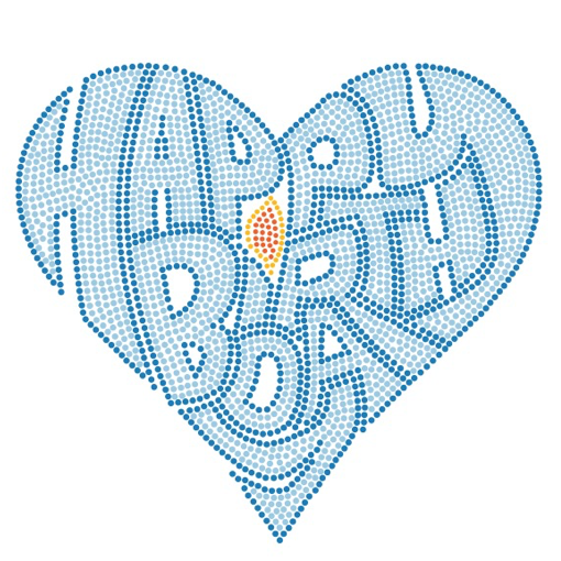 Happy Birthday Heart Flame ss10, ss6