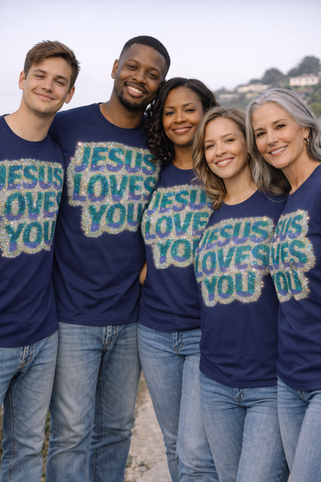 Jesus Loves You Rhinestone Shirt