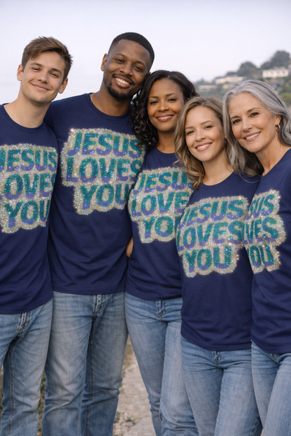 Jesus Loves You Rhinestone Shirt