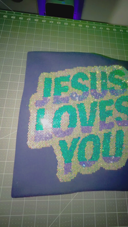 Jesus Loves You Rhinestone Shirt